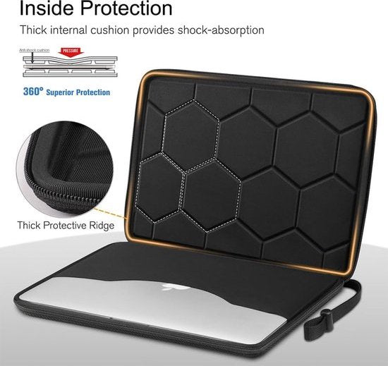 Sounix Laptophoes - EVA Hard Cover Sleeve - 15.6inch - Laptop Sleeve - Laptop tas  - Zwart