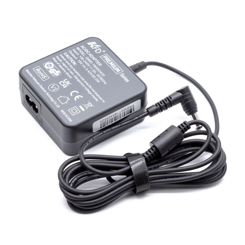 Premium adapter in retailverpakking Asus 19V 3,42A - 5,5mm * 2,5mm vierkant model incl. netsnoer