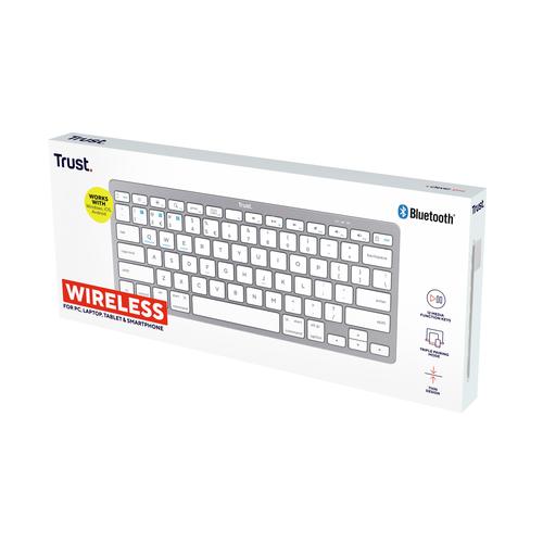Trust 24651 toetsenbord Universeel Bluetooth QWERTY Amerikaans Engels Zilver