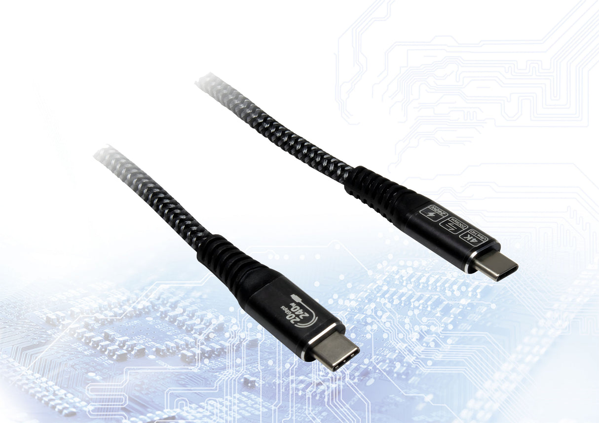 Inter-Tech Kabel AC USB-C - USB-C 3.2 Gen 2x2, 240W - 3m