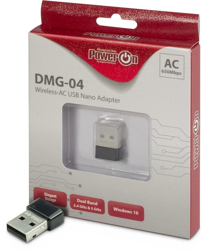 Inter-Tech Wi-Fi 5 USB Nano Adapter DMG-04 Stick 650Mbps