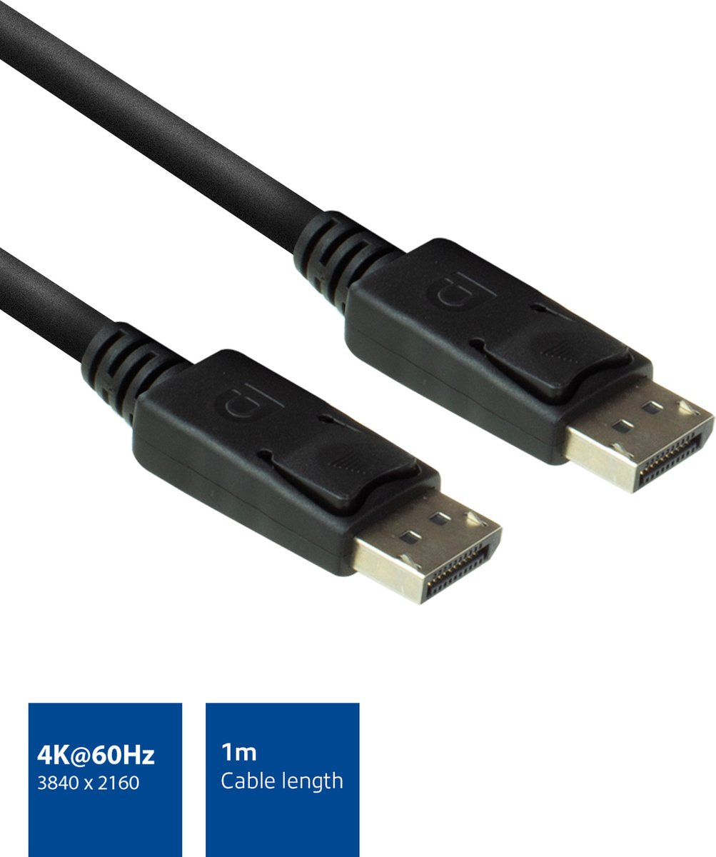 ACT DisplayPort kabel 1.2 – 4K@60Hz - 1 meter – AC3900