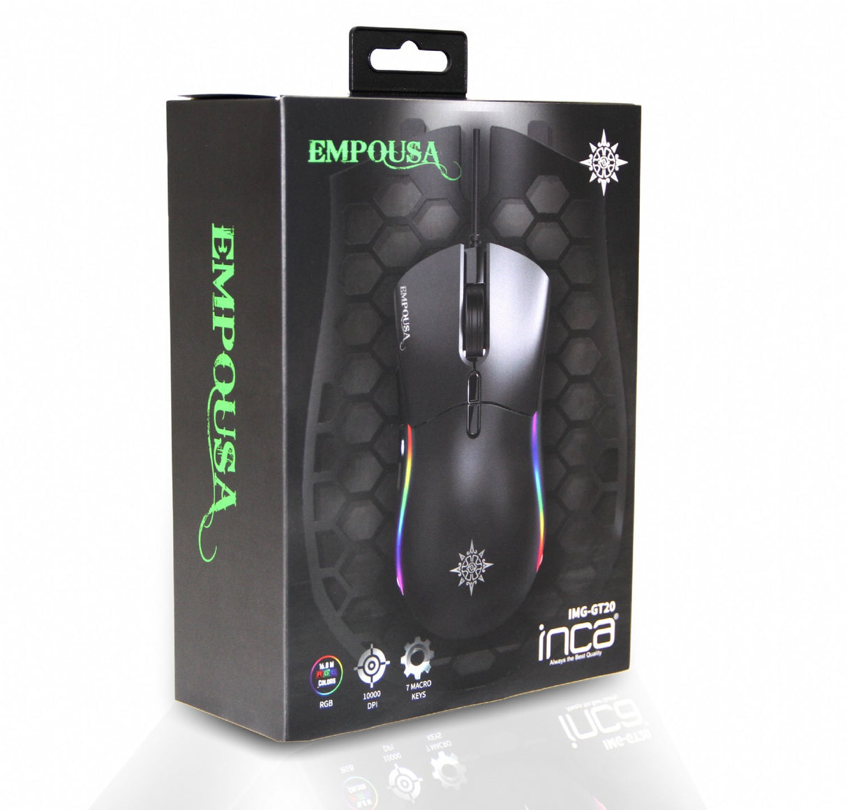 INCA Gaming Muis IMG-GT20 10000 DPI, RGB, 7 Knoppen, USB, SW retail
