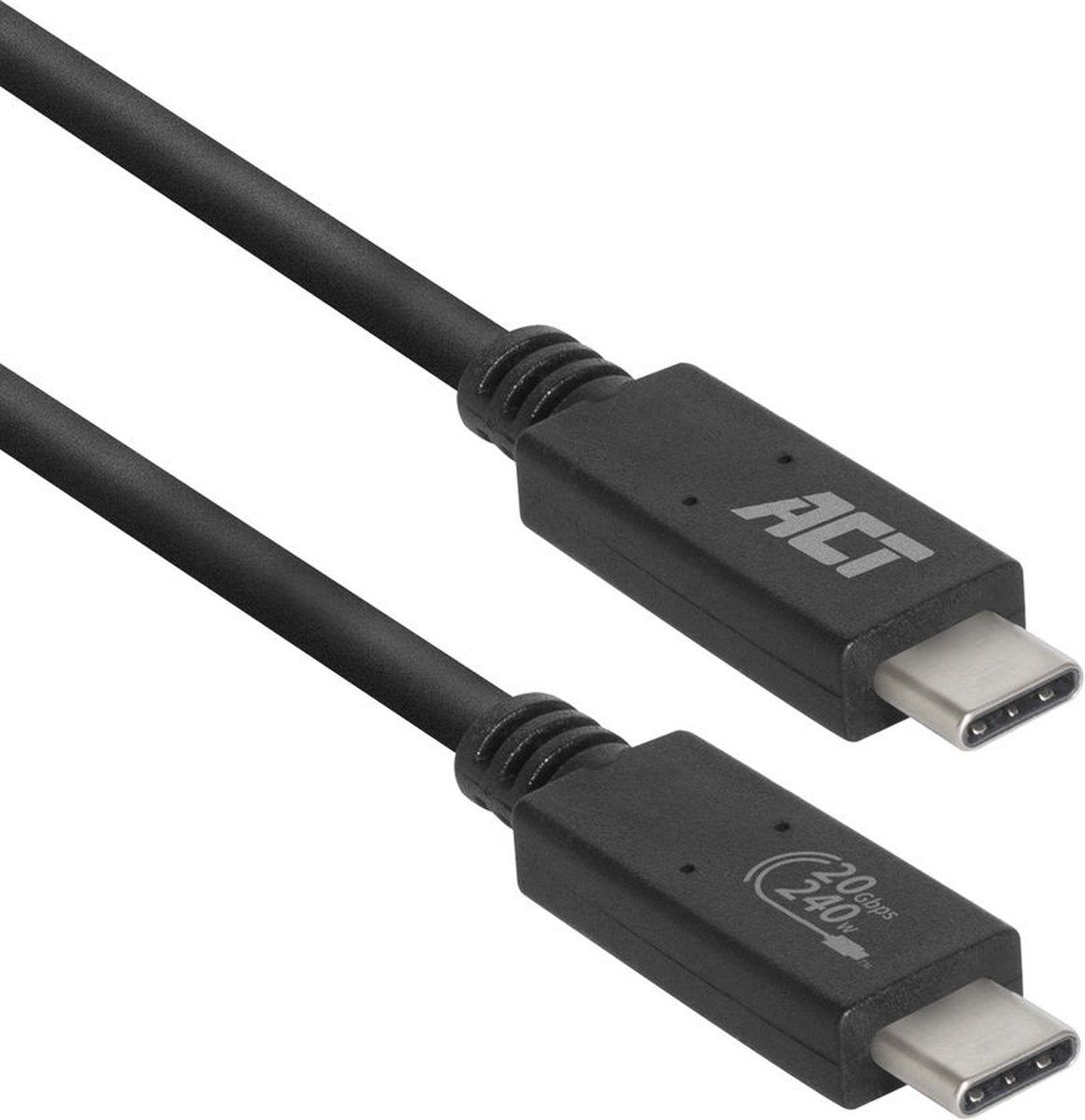 ACT AC7431 USB-C Kabel USB4® 20Gbps Aansluitkabel C male - C male USB-IF gecertificeerd Thunderbolt 3 1 meter