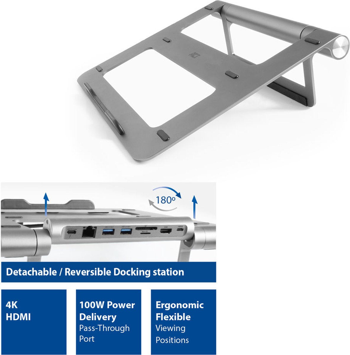 Act AC8125 laptopstandaard met docking