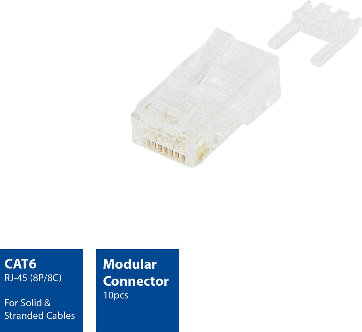 ACT RJ45 Connector CAT6, UTP Stekker voor Netwerkkabel, 10 stuks – AC4115
