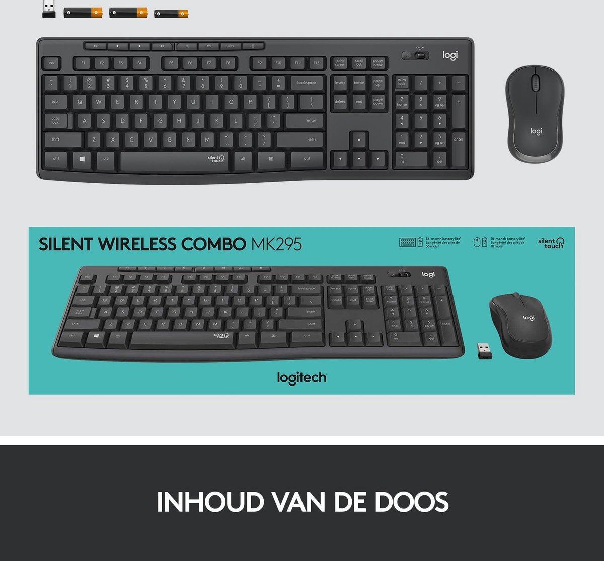 Logitech MK295 Wireless Silent Desktopset US Layout