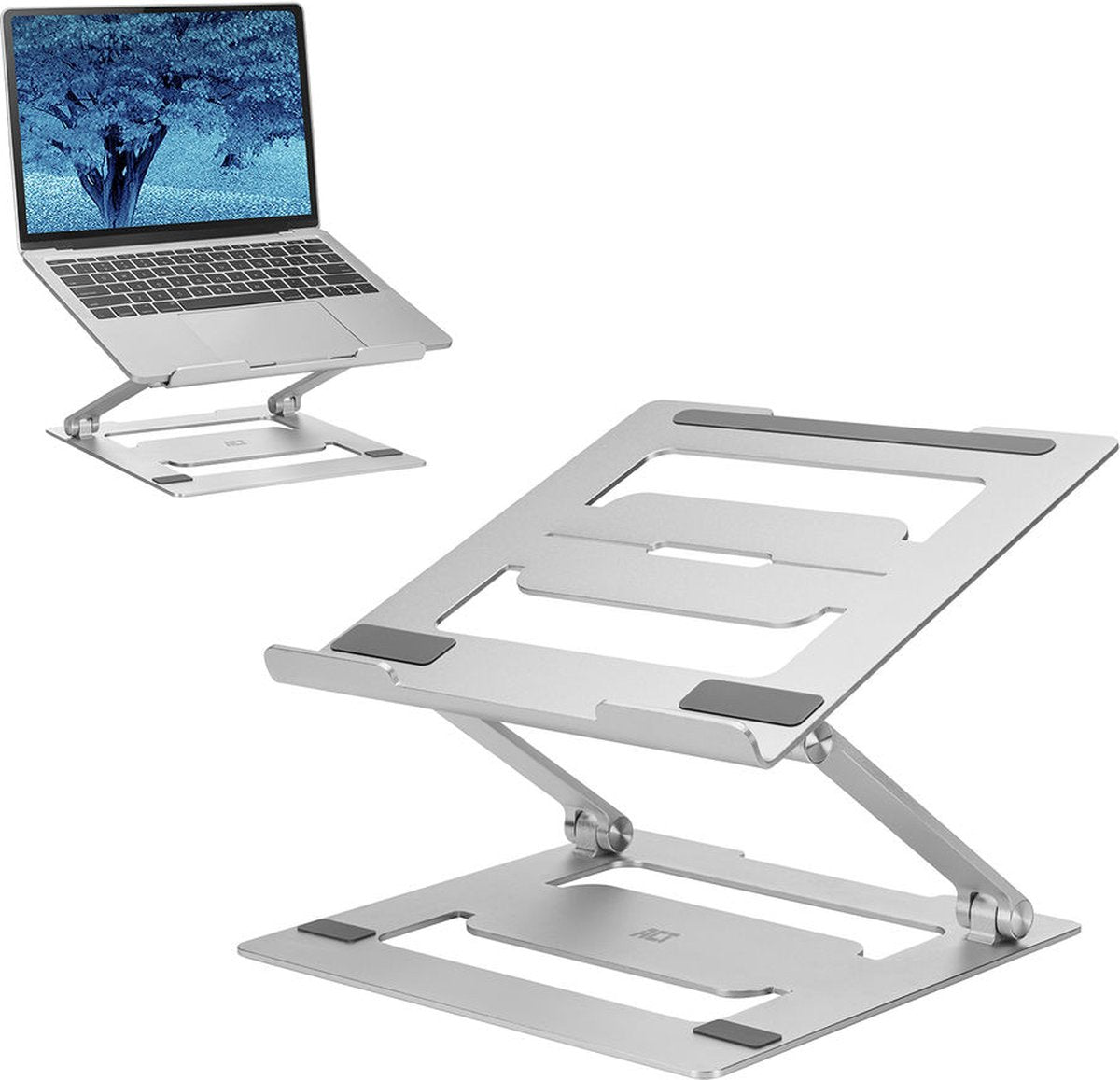 ACT AC8135 Laptopstandaard tot 15.6" , Opvouwbaar , Ergonomisch , Antislip , Draagbaar , Aluminium