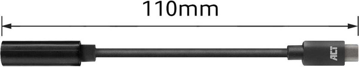 ACT USB-C Jack Audio Adapter - 3.5mm - DAC - Hi-Res Audio - Zwart AC7380