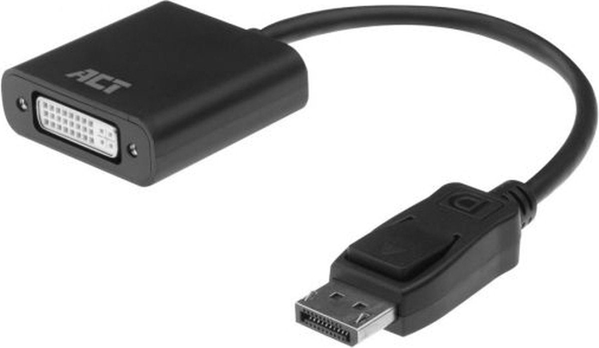 ACT DisplayPort male naar DVI kabel (DVI-D Dual Link) female adapter, Full HD 60Hz, 15cm aansluitkabel – AC7510