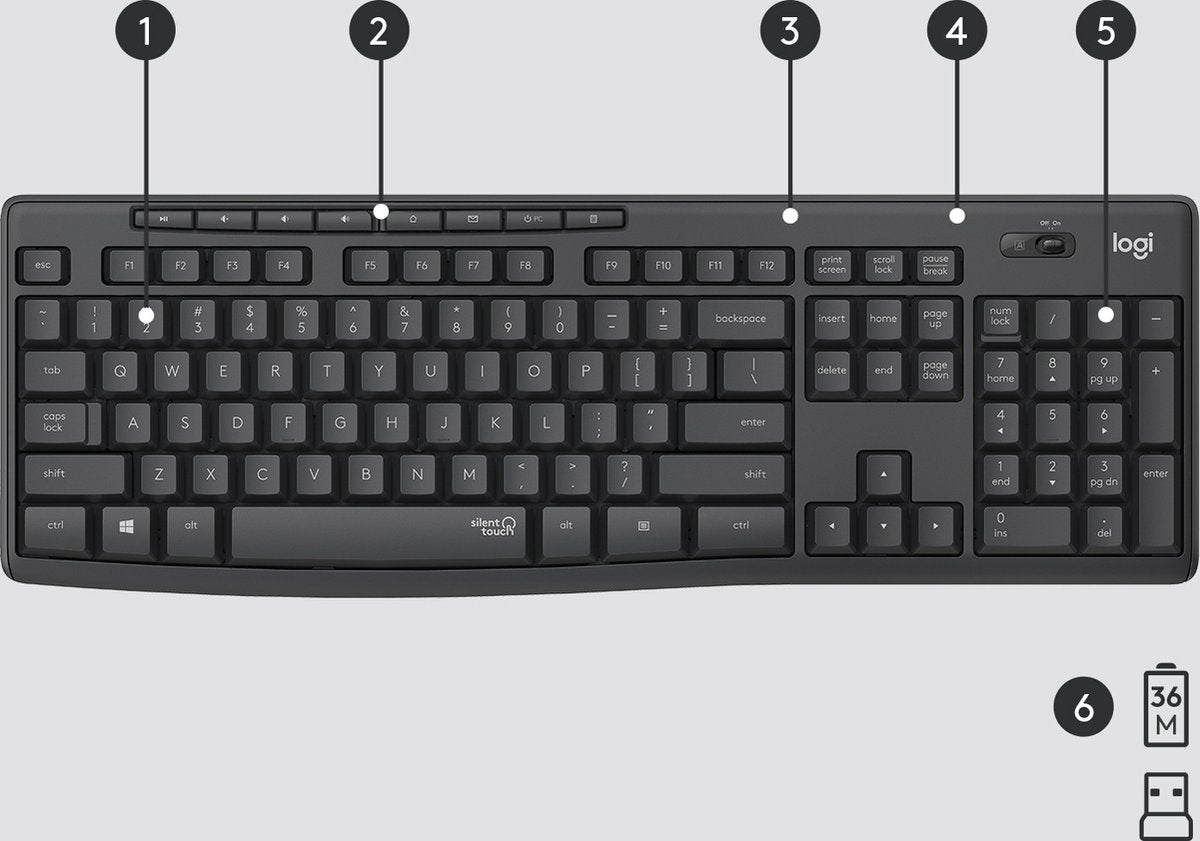 Logitech MK295 Wireless Silent Desktopset US Layout