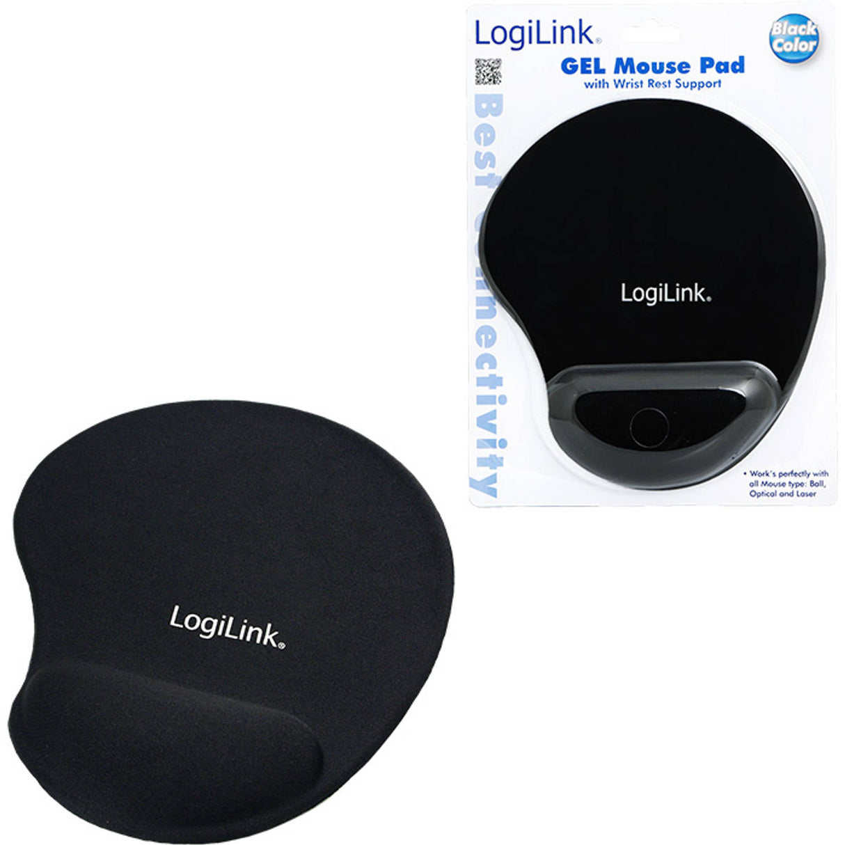 LogiLink muismat met Gel-Polssteun Silicon zwart