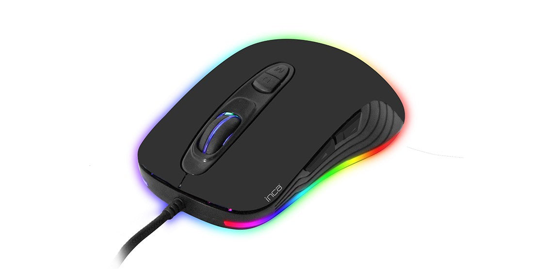 INCA Gaming Muis IMG-348 3200 DPI, RGB, 7 Tasten, USB, SW retail