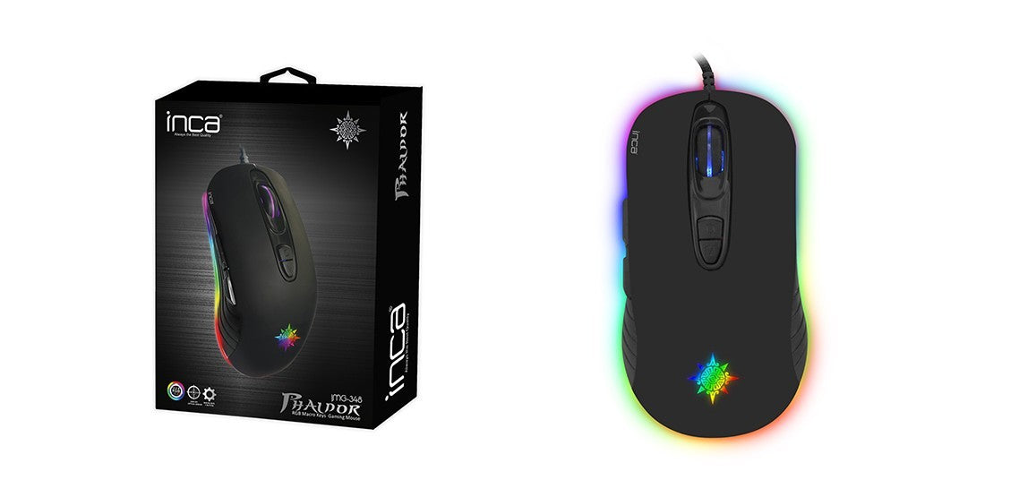 INCA Gaming Muis IMG-348 3200 DPI, RGB, 7 Tasten, USB, SW retail