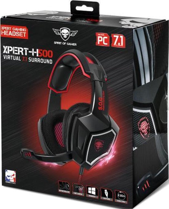 Spirit of Gamer - XPERT H500 Gaming Headset - Rood