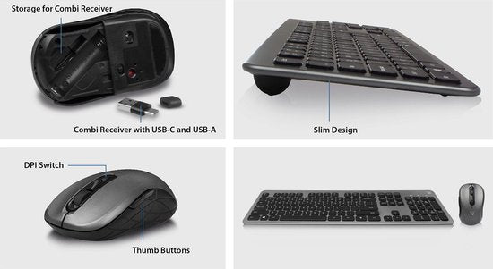 Ewent EW3260 WIRELESS KEYBOARD/MOUSE QWERTY ( AC5710 )