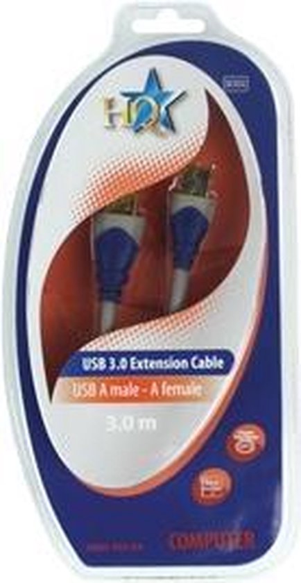 HQ USB A female USB-A verlengkabel 3 mtr
