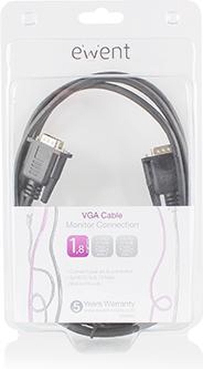 Ewent ew9880 VGA/SVGA Monitor Cable 1.8 Meter ( AC3510 )