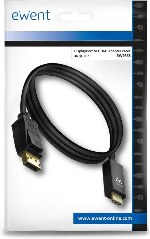 Ewent EW9868 DISPLAYPORT M - HDMI M, 1.8M