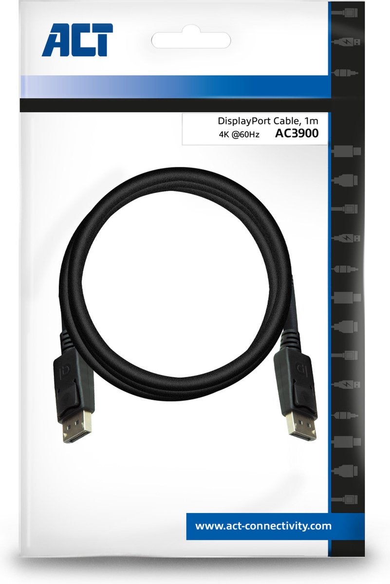 ACT DisplayPort kabel 1.2 – 4K@60Hz - 1 meter – AC3900