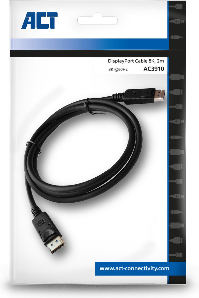 ACT 8K DisplayPort 1.4 Kabel Male/Male - 2 meter AC3910
