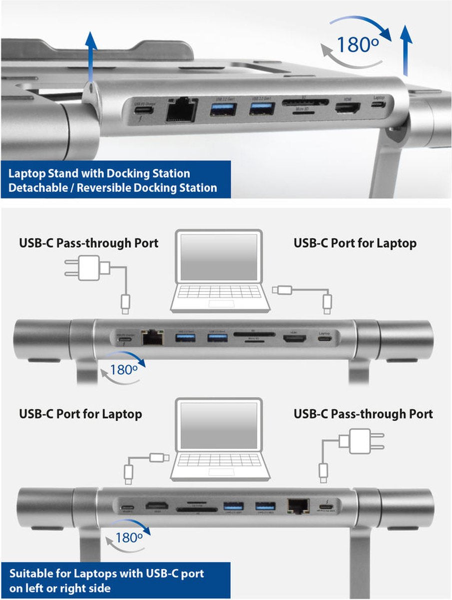 Act AC8125 laptopstandaard met docking