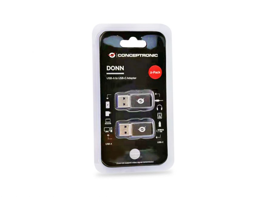 CONCEPTRONIC DONN10g Adapter USB3.0-> USB-C 2er-Pack zwart