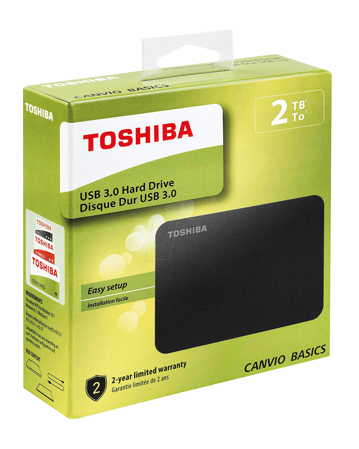 Toshiba 6.3cm 2TB USB3.0 Canvio Basics black extern retail