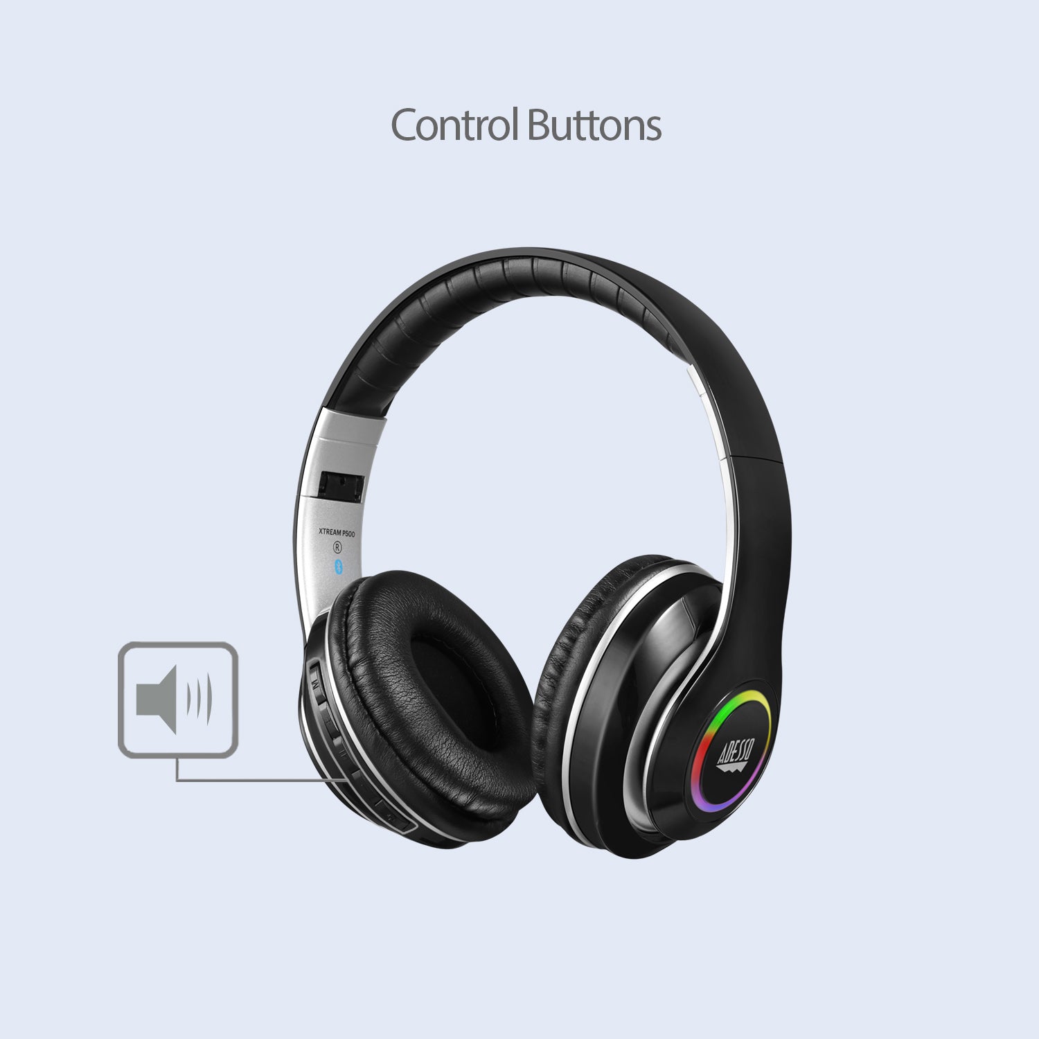 Adesso Xtream P500 Bluetooth Stereo Headphones with Built-in Microphone