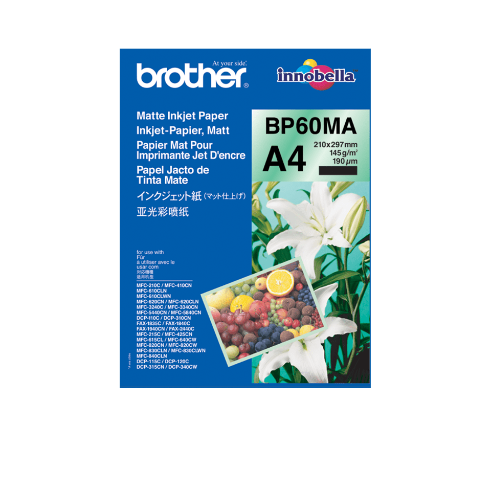 Brother BP60MA Inkjet Paper papier voor inkjetprinter A4 (210x297 mm) Mat 25 vel Wit