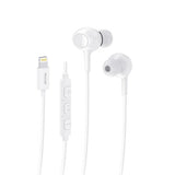 Rixus RXHD56LW Lightning Connector Wired Earbud Type Headphone With Microphone White