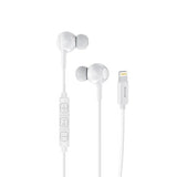Rixus RXHD56LW Lightning Connector Wired Earbud Type Headphone With Microphone White