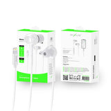 Rixus RXHD56LW Lightning Connector Wired Earbud Type Headphone With Microphone White