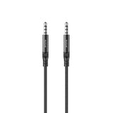 Rixus RXMU35 3,5 mm AUX naar 3,5 mm AUX gevlochten audiokabel 1,2 m zwart