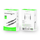 Rixus RXMU35 3,5 mm AUX naar 3,5 mm AUX gevlochten audiokabel 1,2 m zwart