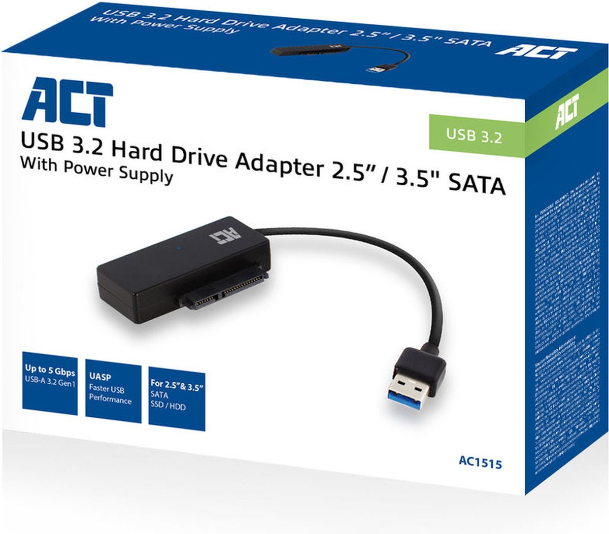 Act ac1515 USB 3.1 TO 3.5" SATA ADAPTER