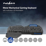 Nedis Bedraad Gaming Toetsenbord USB , Mechanische Toetsen , RGB