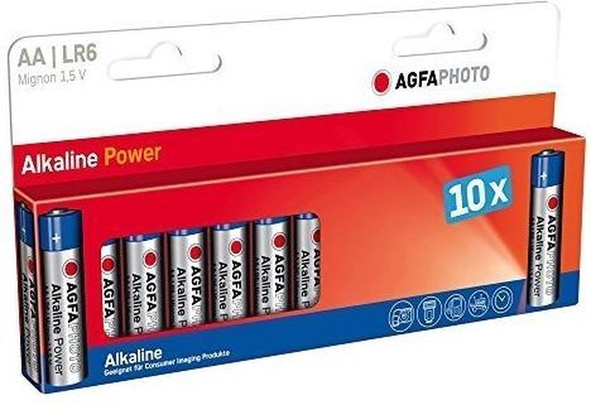 AgfaPhoto batterij Alkaline Power -AA LR06 Mignon 10St.