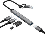 Rixus RXHU05 USB-C 2 in 1 Hub Multiport Adapter