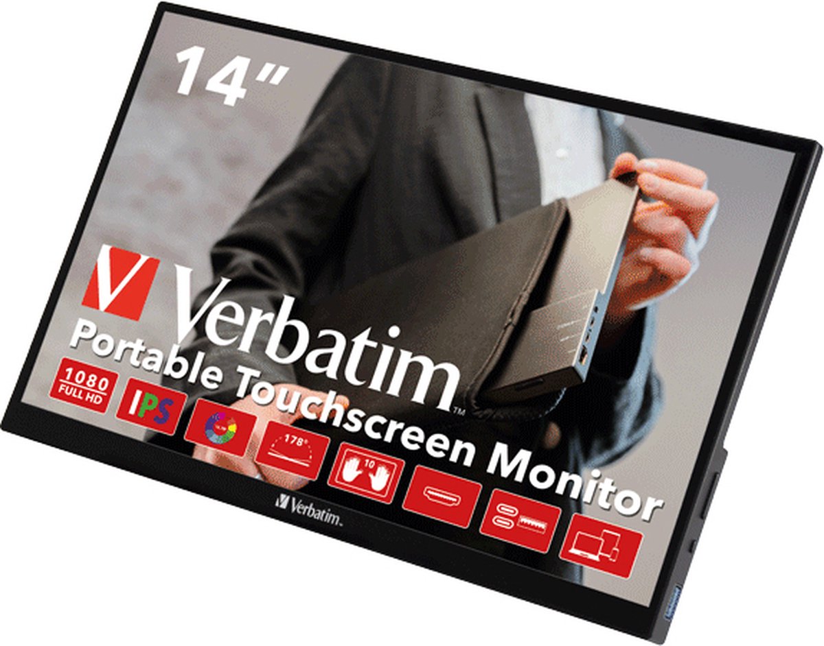 Verbatim PM-14 Portable Touchscreen Monitor 14" FullHD 1080p
