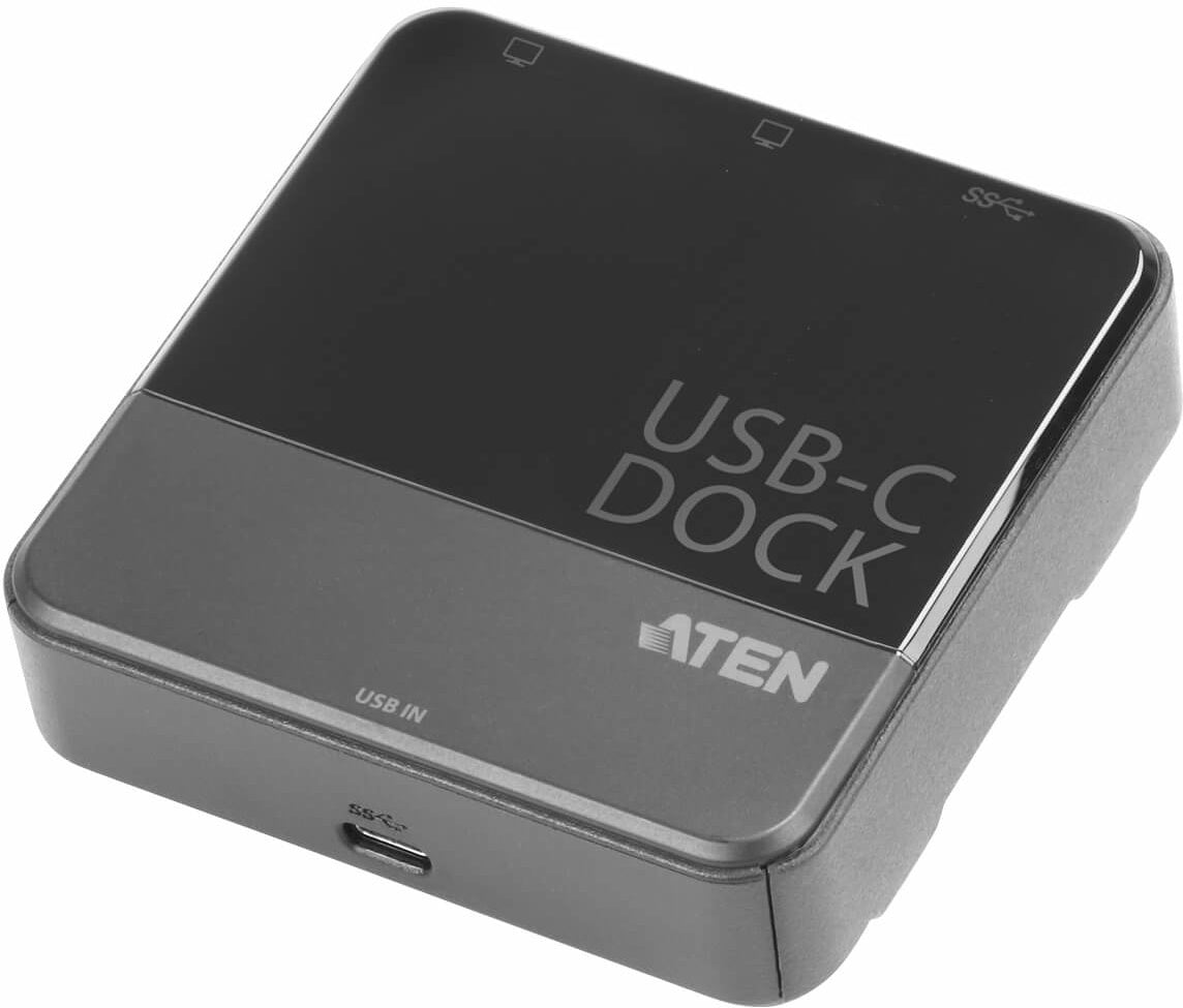 Aten USB Type-C Dual-HDMI Mini Dock Adapter USB-C Male - 2x HDMI™ / 1x USB 3.1 Gen1 Zwart/Grijs