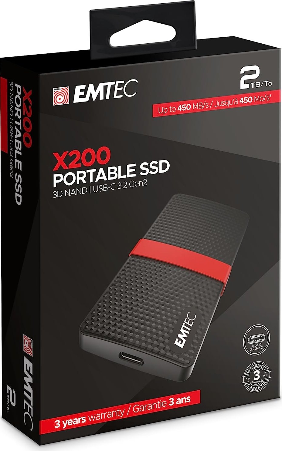 EMTEC SSD 2TB 3.1 Gen2 X200 Portable 4K retail