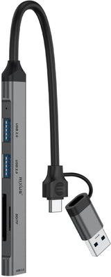 Rixus RXHU05 USB-C 2 in 1 Hub Multiport Adapter
