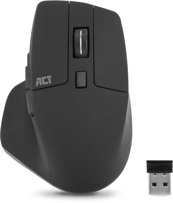 ACT Draadloze multi-connect muis Bluetooth of USB-A ontvanger, 2400 DPI met stille klik,  AC5146