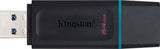 Kingston 64GB USB Stick - USB 3.2 Gen 1 - DataTraveler Exodia - Zwart
