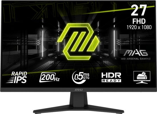MSI MAG 274F , 27" , Full HD IPS , 200 Hz , DisplayPort , HDMI , Gaming Monitor , Zwart