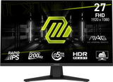 MSI MAG 274F , 27" , Full HD IPS , 200 Hz , DisplayPort , HDMI , Gaming Monitor , Zwart