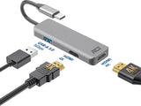 ACT USB-C 4K multiport adapter voor 2 HDMI schermen, USB-A datapoort AC7013