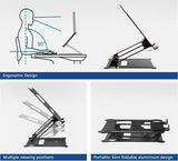 ACT Laptopstandaard, aluminium, inklapbaar, traploos in hoogte verstelbaar AC8140