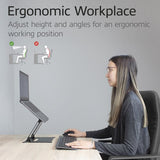 ACT Laptopstandaard, aluminium, inklapbaar, traploos in hoogte verstelbaar AC8140